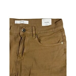 Billy Reid Slim Fit Pants Mens 33x32 Brown Cotton Linen Blend Casual Trousers
